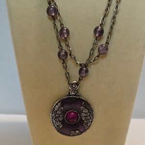 Laura Ashley Purple Pendant Necklace